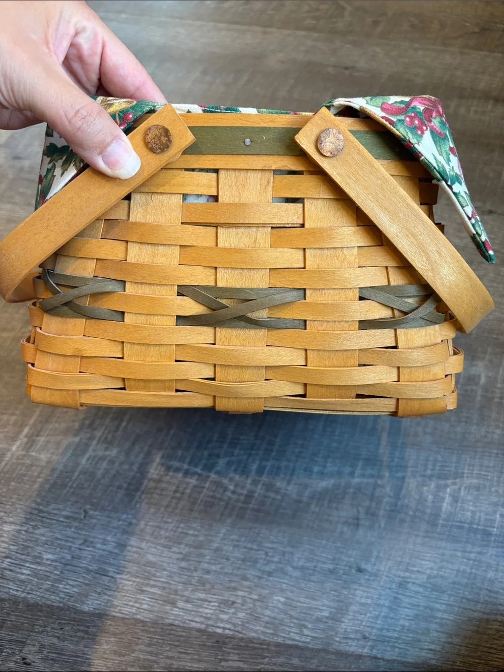 Longaberger 2000 Deck the Halls Basket Christmas Holly Liner & Protector